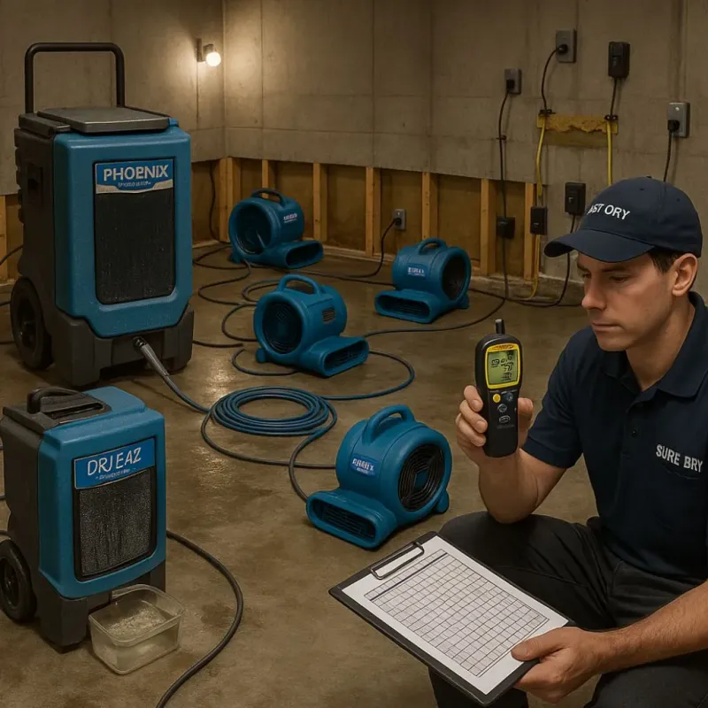 Structural Drying and Dehumidification process in Huntington, VA